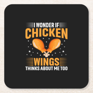 Chicken Lover Chicken Wing Square Paper Coaster