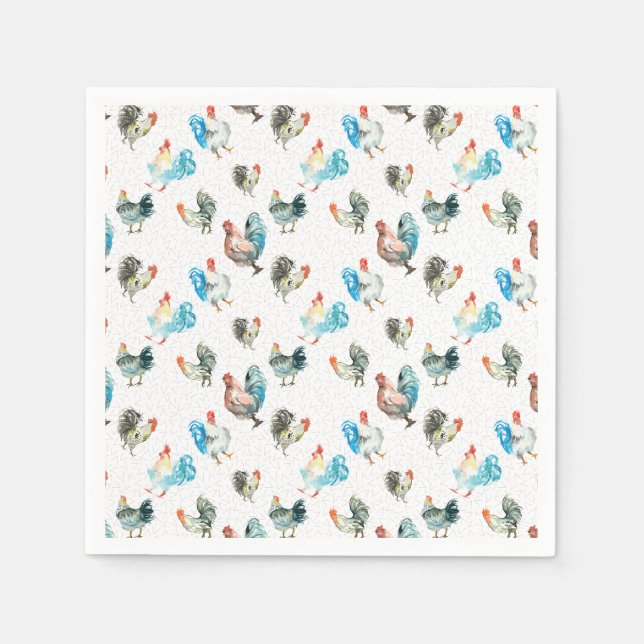 Chicken Lover Country Hens Napkin (Front)