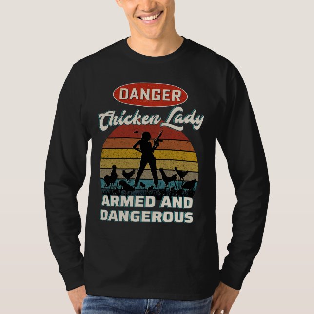 Chicken Lover Danger Chic T-Shirt (Front)