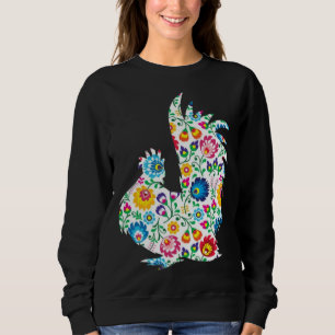 Chicken Lover Floral Silkie Hen Sweatshirt