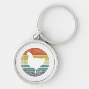 Chicken Lover Gifts Funny Farmer Retro Vintage Far Keychain