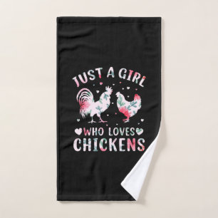 Chicken Lover   Girl Who Loves Chickens Hand Towel