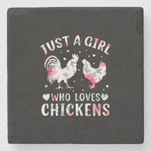 Chicken Lover Girl Who Loves Chickens Stone Coaster
