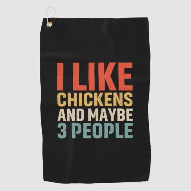 Chicken Lover | I Like Chickens Golf Towel (Front)