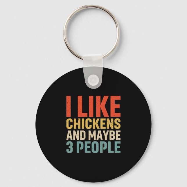 Chicken Lover | I Like Chickens Keychain (Front)
