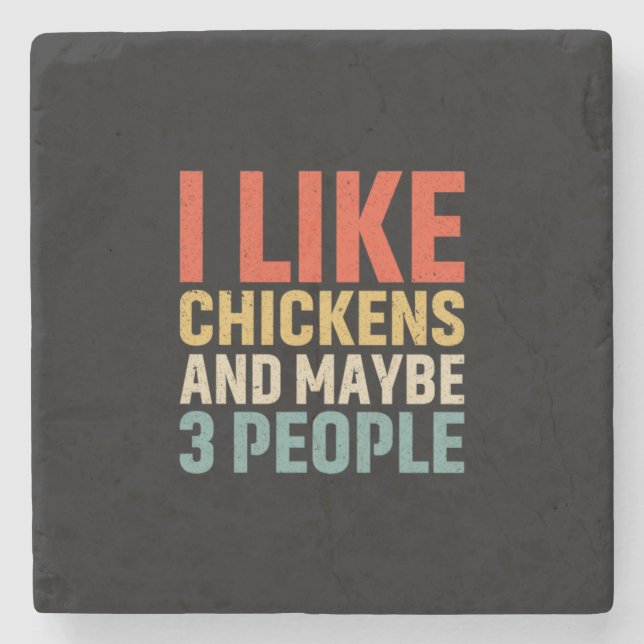 Chicken Lover | I Like Chickens Stone Coaster (Front)
