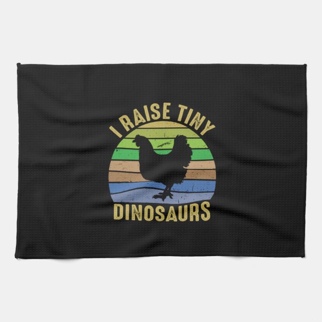 Chicken Lover | I Raise Tiny Dinosaurs Kitchen Towel (Horizontal)