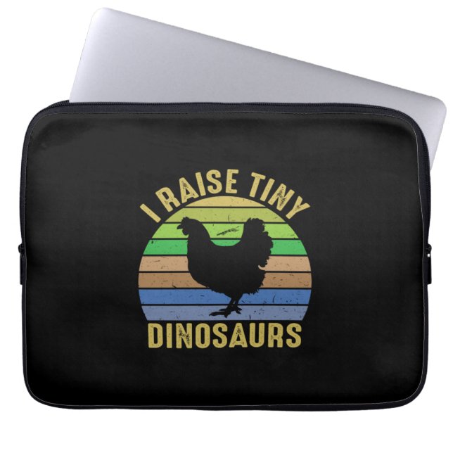 Chicken Lover | I Raise Tiny Dinosaurs Laptop Sleeve (Front)