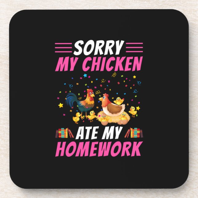 Chicken Lover | My Chicken Ate My Homework Coaster (Front)