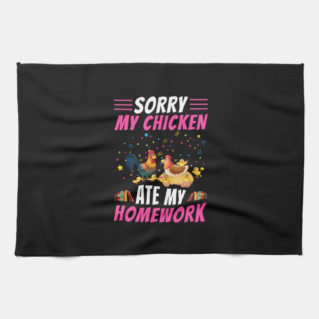 Chicken Lover | My Chicken Ate My Homework Kitchen Towel (Horizontal)
