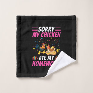 Chicken Lover My Chicken Ate My Homework Wash Cloth