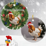 Chicken lovers Christmas Hen owner poultry keeper Ceramic Ornament<br><div class="desc">Great for a Chicken lover! If you know a poultry keeper that loves their Chickens and Hens they will be clucking when they see this. Keep the text or change it,  it's up to you.</div>