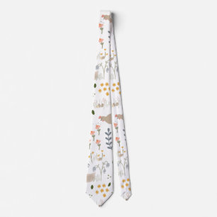 Chicken Lovers Farmyard Animal Pretty Floral Tie