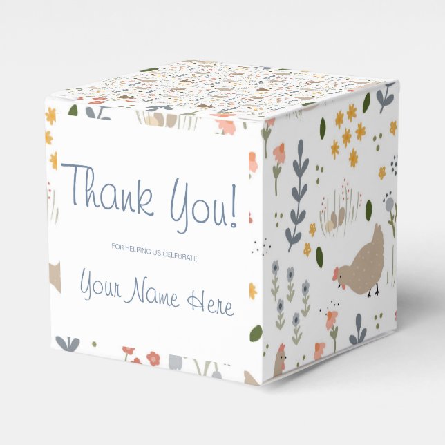 Chicken Lovers Personalized Party Favor Box (Front Side)