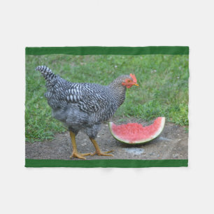 Chicken Loves Watermelon Fleece Blanket