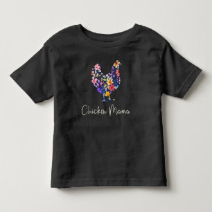 Chicken mama hen flowers farmer cute chicken toddler t-shirt