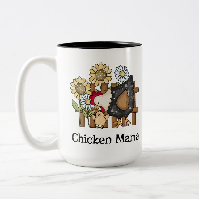  Chicken Mama | Life is just better with Chickens Two-Tone Coffee Mug (Left)