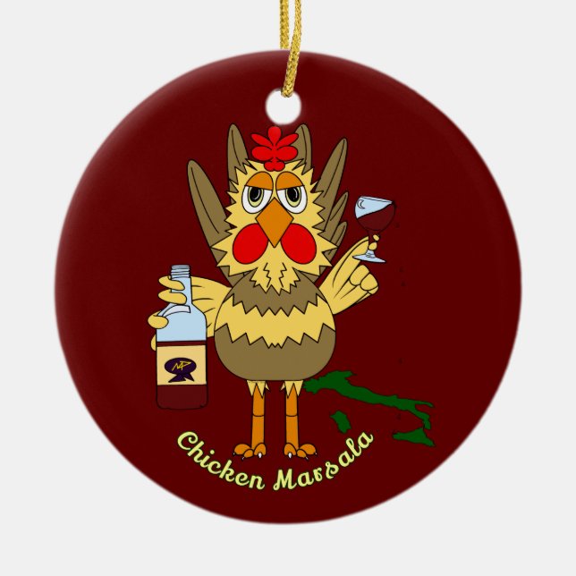 Chicken Marsala  Ceramic Ornament (Front)