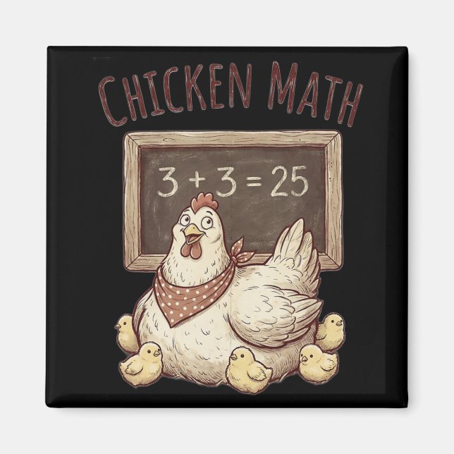 Chicken Math Funny Chalkboard Equation Hen Ckyard  Magnet (Front)