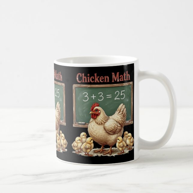 Chicken Math Funny Hen Chalkboard Equation Ckyard  Coffee Mug (Right)