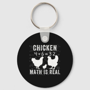 Chicken Math Is Real, Chicken Lover Funny Chicken Keychain