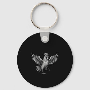 Chicken Meme Caw Funny Sayings Rooster Humor Quote Keychain
