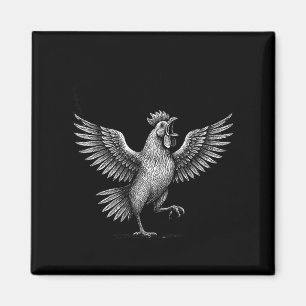 Chicken Meme Caw Funny Sayings Rooster Humor Quote Magnet