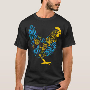Chicken Menorah Dreidel Jewish Hanukkah Womens Men T-Shirt