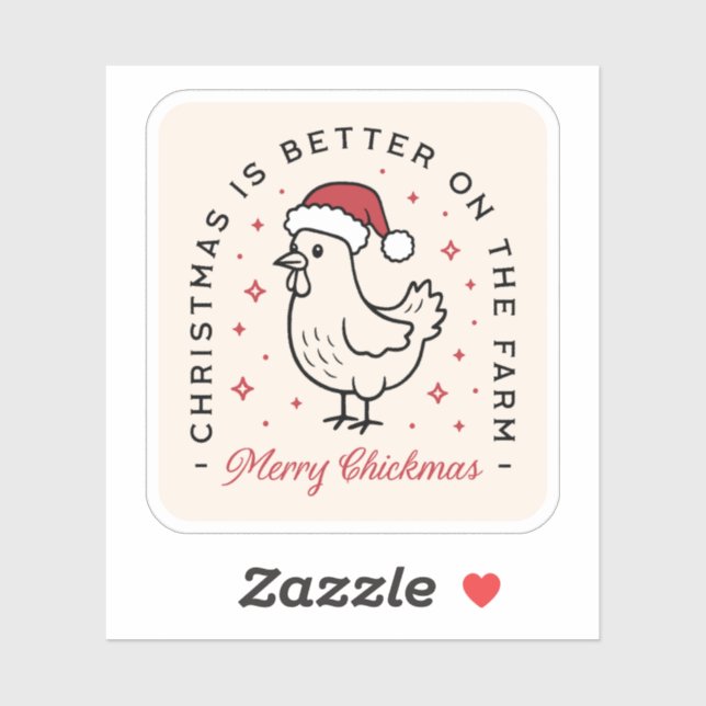 Chicken Merry Christmas funny farm red aesthetic (Sheet)