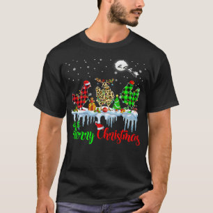 Chicken Merry Christmas Reindeer Santa Elf Plaid C T-Shirt