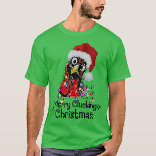Chicken Merry Clucking Christmas Santa Funny Xmas  T-Shirt