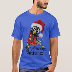 Chicken Merry Clucking Christmas Santa Funny Xmas  T-Shirt