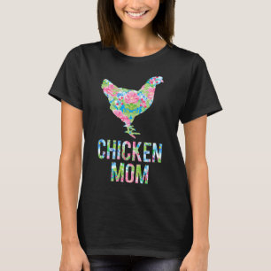 Chicken Mom Colourful Floral Chickens Hen T-Shirt