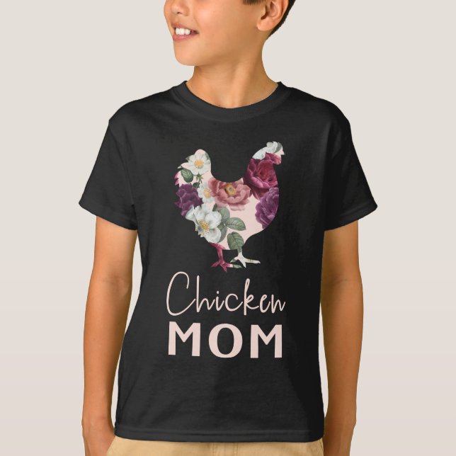 Chicken mom hen farmer woman cute chicken T-Shirt (Front)