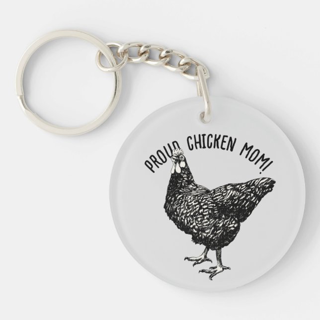 Chicken mom! keychain (Front)