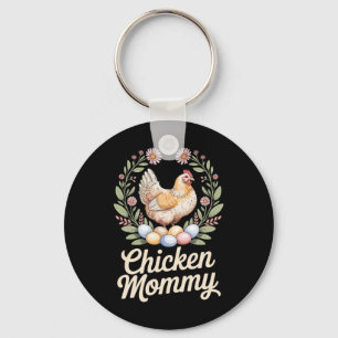 Chicken Mommy Chick Mom Mother Farmer Poultry Moth Keychain