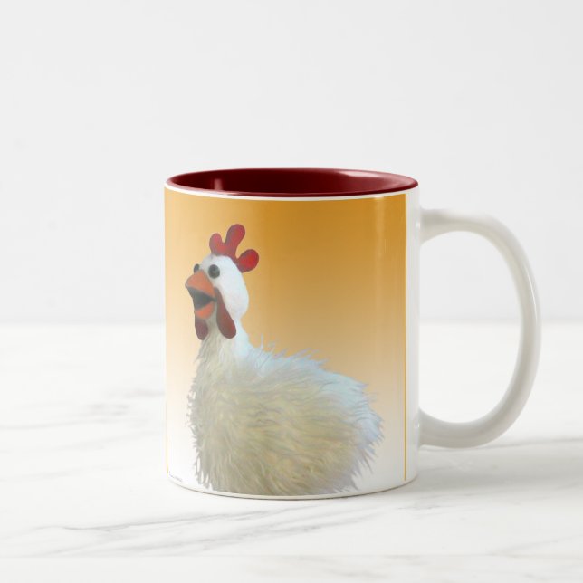 Chicken Mug, Cluck, Cluck, Cluck! Two-Tone Coffee Mug (Right)