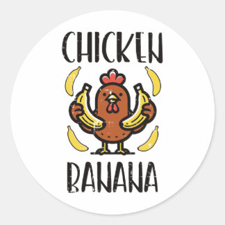 Chicken Nana Cute Song Dance Fruit Kids Youth Men  Classic Round Sticker