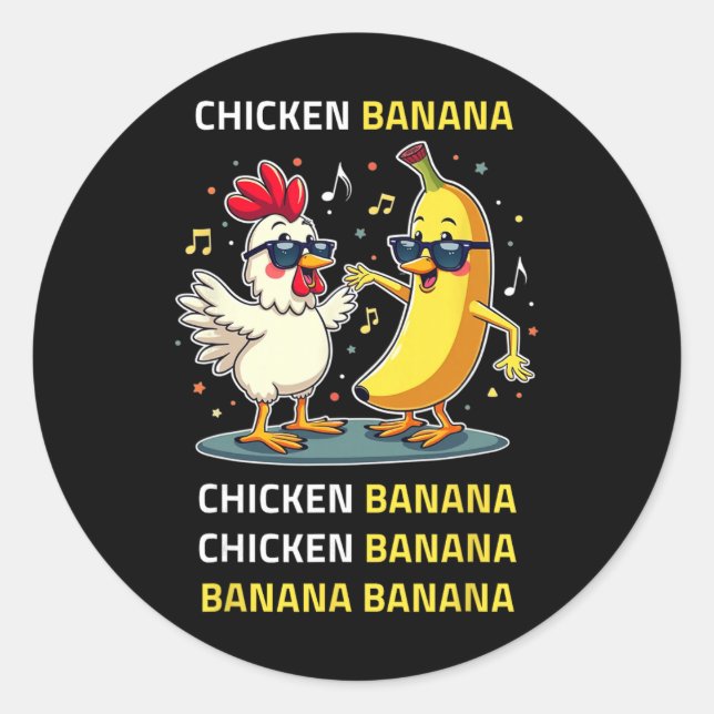 Chicken Nana Dance  Classic Round Sticker (Front)