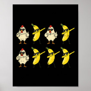 Chicken Nana Dance Dab Funny Dance Meme Kids Men W Poster