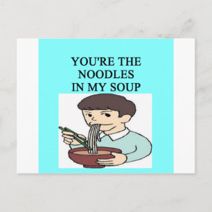 chicken noodle soup lover postcard