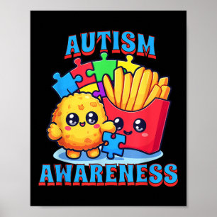 Chicken Nugget And French Fries Autism Awareness Poster