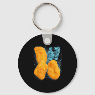 Chicken Nugget Lover 67 Meme Six Seven Fried Chick Keychain