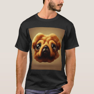 Chicken Nugget Pug Cute Dog Face Digital Art T-Shirt