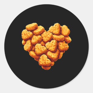 Chicken Nuggets Are My Valentine Heart Funny Valen Classic Round Sticker
