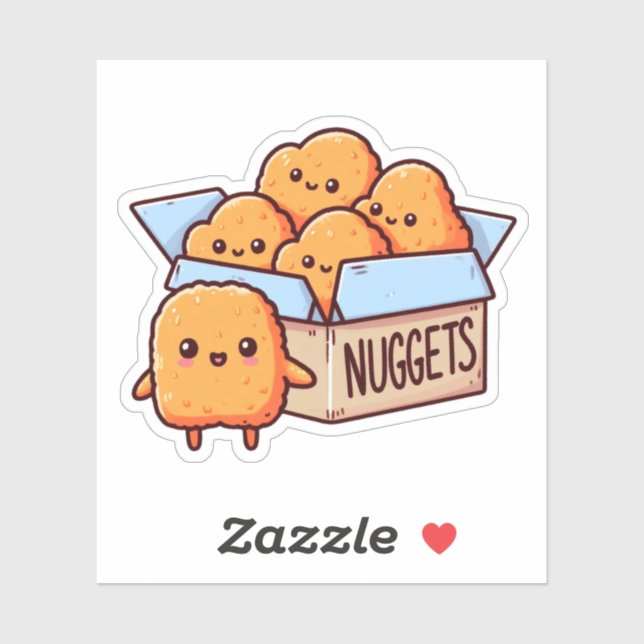 Chicken Nuggets Custom-Cut Vinyl Stickers (Sheet)