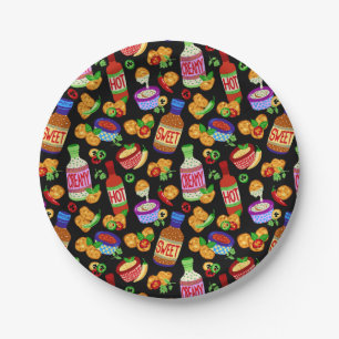 Chicken nuggets & dipping sauce paper plate