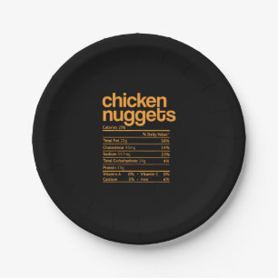 Chicken Nuggets Nutrition Facts Funny Thanksgiving Paper Plate