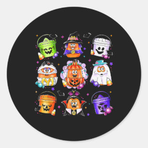 Chicken Nuggets Pumpkin Halloween 90's Vintage 1  Classic Round Sticker