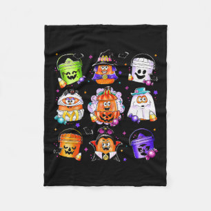 Chicken Nuggets Pumpkin Halloween 90's Vintage 1 Fleece Blanket